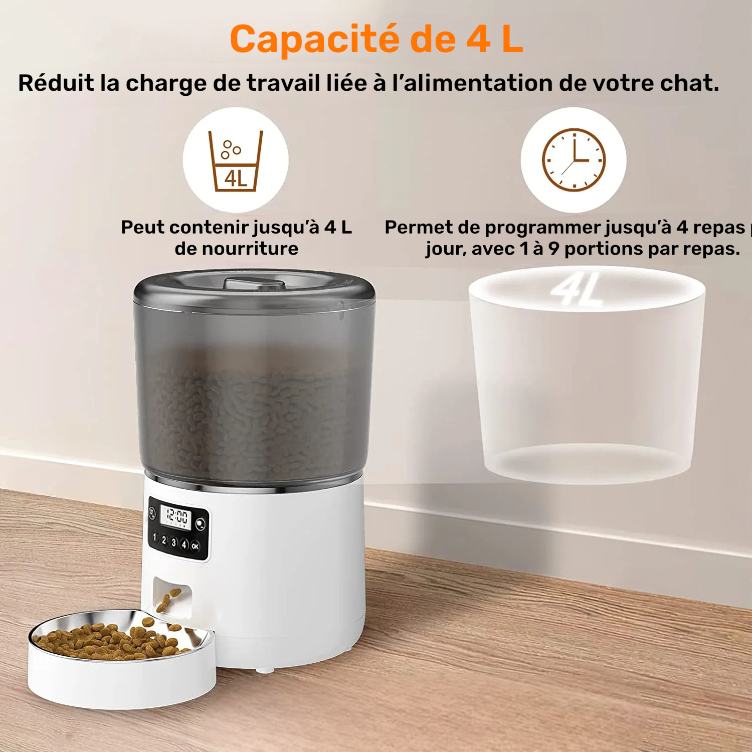 Distributeur de croquettes pour chat Automatique